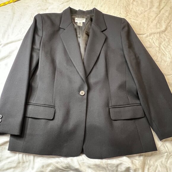 Pendleton Petite Women's Black Blazer Jacket Size 18 Virgin Wool Professional - Picture 2 of 16